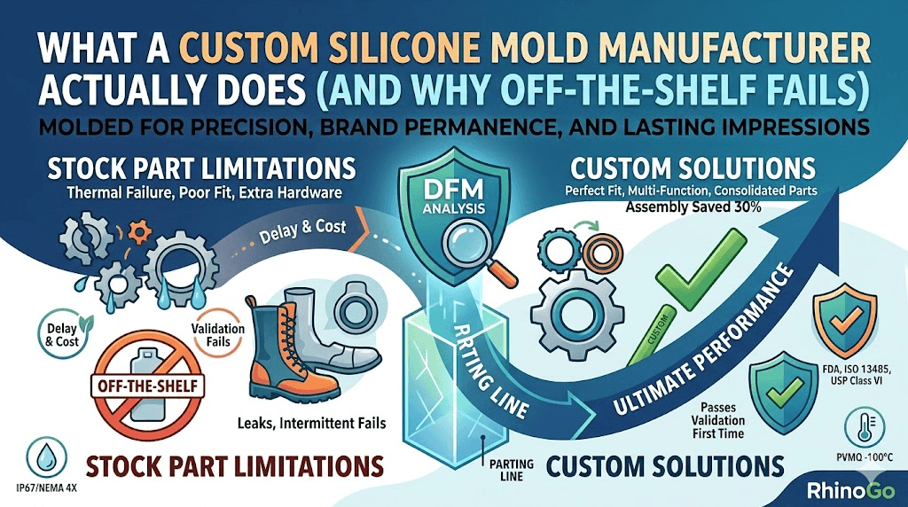 What a “Custom Silicone Mold Manufacturer” Actually Does (And Why Off-the-Shelf Fails)